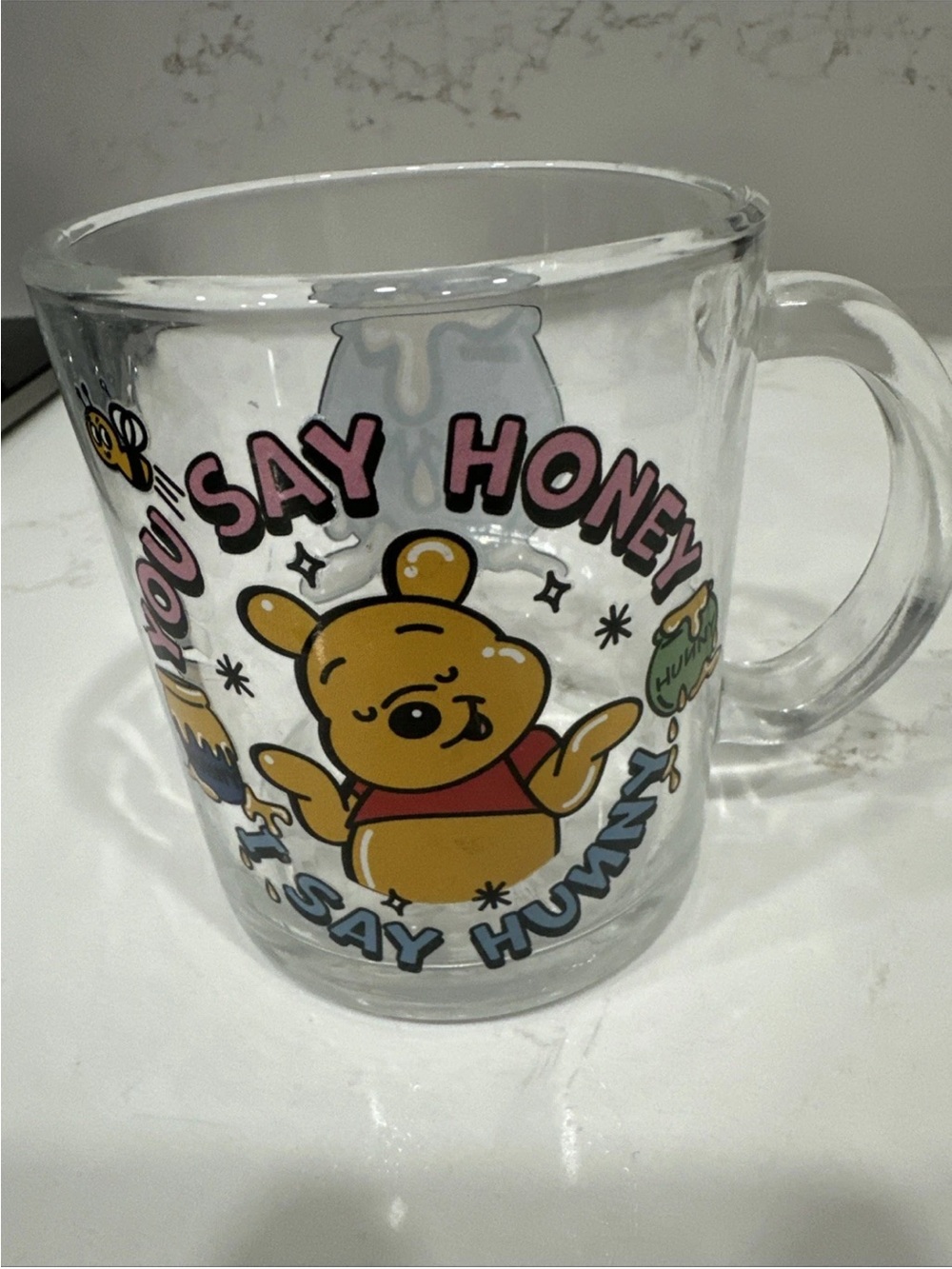 Glass Winnie The Pooh Mug 16 Oz
